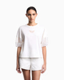 Cotton jersey crewneck sweater