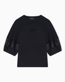 Cotton jersey crewneck sweater