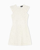 Dress in macramé-effect Cornely embroidered fabric