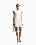 Dress in macramé-effect Cornely embroidered fabric