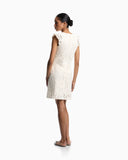 Dress in macramé-effect Cornely embroidered fabric