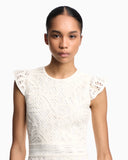 Dress in macramé-effect Cornely embroidered fabric