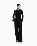 Blazer in striped ottoman fabric with front flap pockets