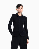 Blazer in striped ottoman fabric with front flap pockets