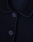 Blazer in striped ottoman fabric with front flap pockets
