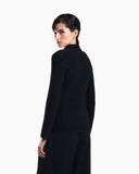 Blazer in striped ottoman fabric with front flap pockets
