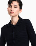 Blazer in striped ottoman fabric with front flap pockets