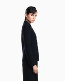 Blazer in striped ottoman fabric with front flap pockets