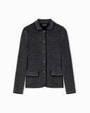 Blazer in striped ottoman fabric with front flap pockets