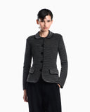 Blazer in striped ottoman fabric with front flap pockets
