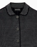 Blazer in striped ottoman fabric with front flap pockets