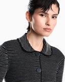 Blazer in striped ottoman fabric with front flap pockets