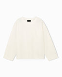 Crew neck cotton jacquard jumper with a chevron pattern