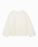 Crew neck cotton jacquard jumper with a chevron pattern