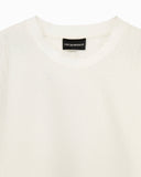 Crew neck cotton jacquard jumper with a chevron pattern