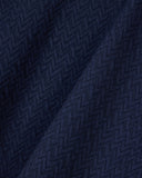 Crew neck cotton jacquard jumper with a chevron pattern