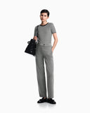 Short-sleeve jumper in geometric jacquard jersey