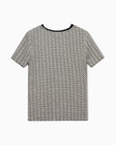 Short-sleeve jumper in geometric jacquard jersey