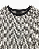 Short-sleeve jumper in geometric jacquard jersey