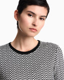 Short-sleeve jumper in geometric jacquard jersey