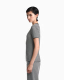 Short-sleeve jumper in geometric jacquard jersey