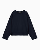 Double-face interlock sweatshirt with tube trim and logo