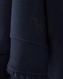 Double-face interlock sweatshirt with tube trim and logo