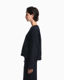 Double-face interlock sweatshirt with tube trim and logo