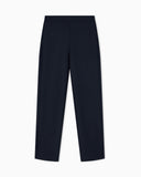 Straight leg trousers in double-face interlock with pockets