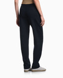 Straight leg trousers in double-face interlock with pockets