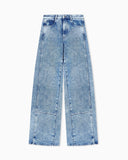 Relaxed fit five-pocket pants in overdyed marbled denim
