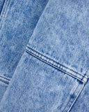 Relaxed fit five-pocket pants in overdyed marbled denim