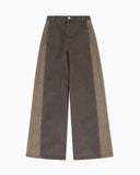 Five-pocket wide-leg denim pants with relaxed fit