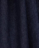 Cotton denim skirt with a wide waistband and self-tie belt