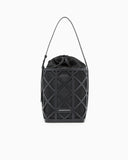 Leather and mesh bucket bag