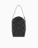 Leather and mesh bucket bag