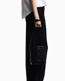 Leather and mesh bucket bag
