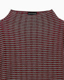 Jumper in viscose jacquard jersey with horizontal stripes