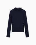 Jumper in viscose jacquard jersey with horizontal stripes