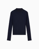 Jumper in viscose jacquard jersey with horizontal stripes