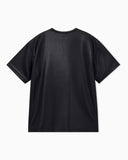 T-shirt in shiny coated jersey with a graphic print