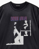 T-shirt in shiny coated jersey with a graphic print