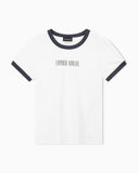 Cotton jersey T-shirt with front logo and contrasting trim