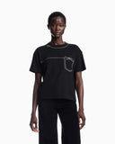 T-shirt in stretch viscose with a pocket outline