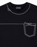 T-shirt in stretch viscose with a pocket outline