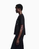 T-shirt in stretch viscose with a pocket outline