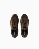 Velvet low-top sneakers with an embroidered side logo