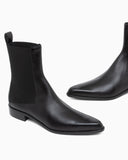 Smooth leather Chelsea boots with a low stacked heel