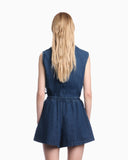 Shorts Denim with pinstripes and elastic waist