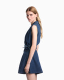 Shorts Denim with pinstripes and elastic waist